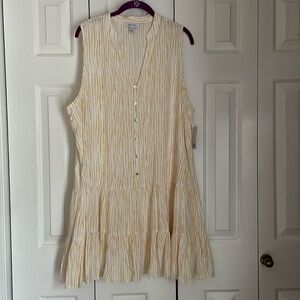 Nine West Button-Front Tiered Drop-Waist Dress